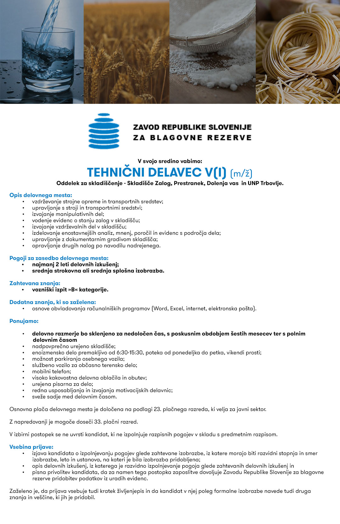 Tehnični delavec V (I) m/ž