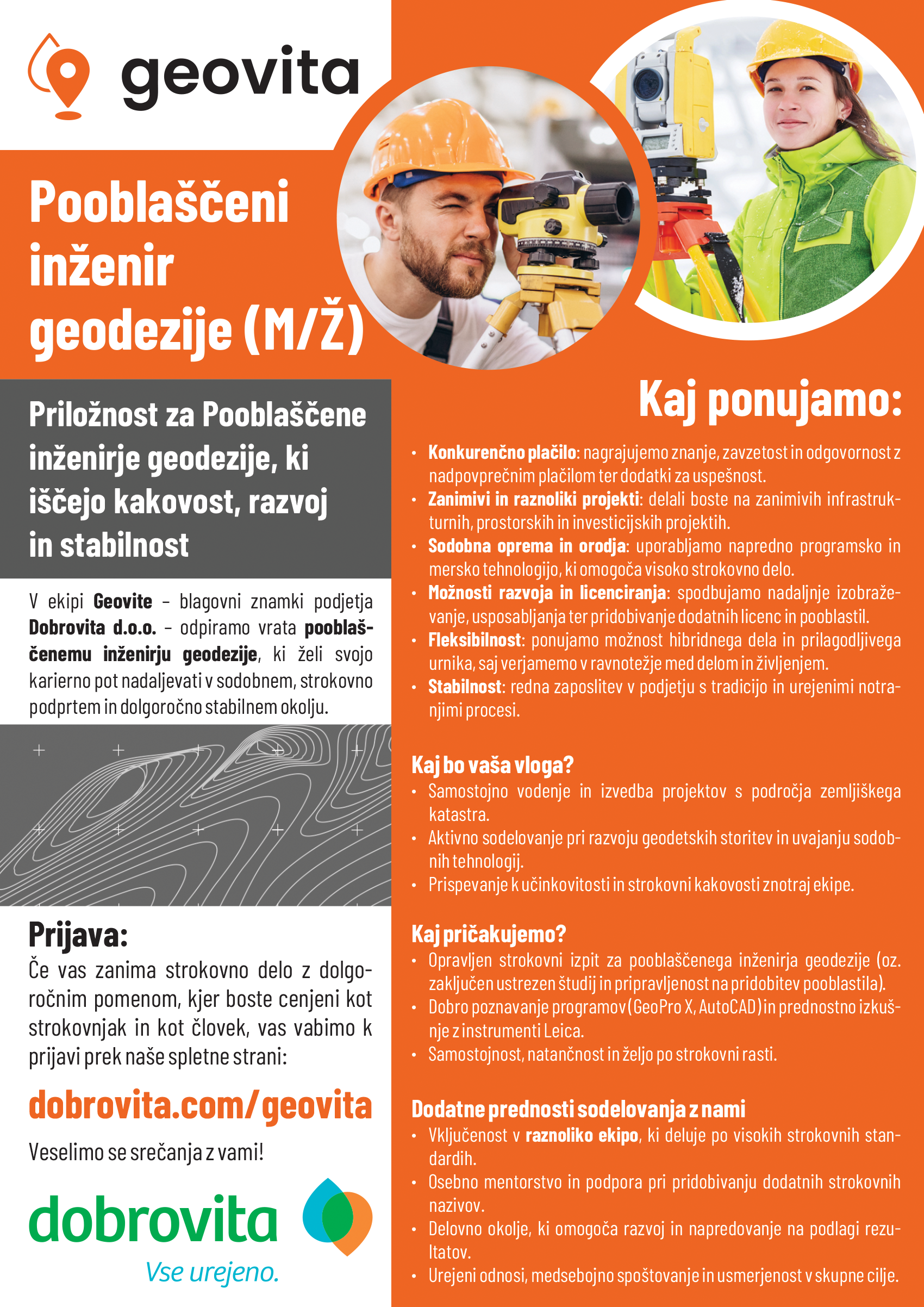 Pooblaščeni inženir geodezije m/ž