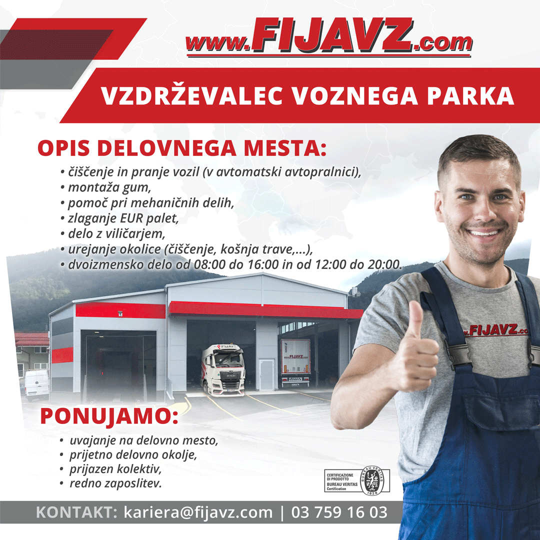 Vzdrževalec voznega parka m/ž