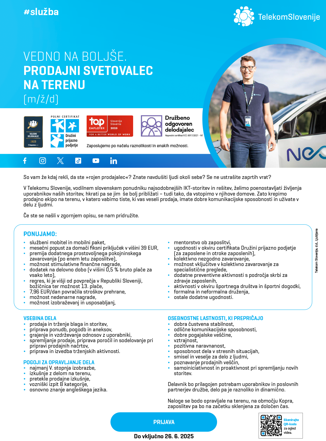 Prodajni svetovalec na terenu (m/ž/d)