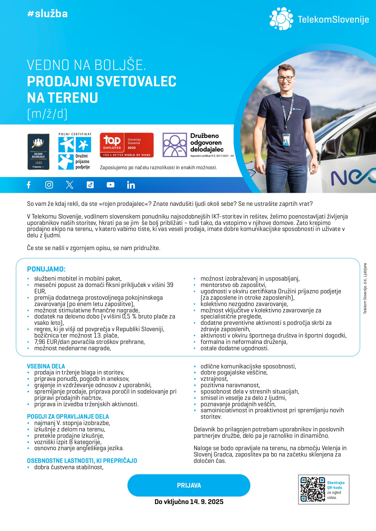 Prodajni svetovalec na terenu (m/ž/d)