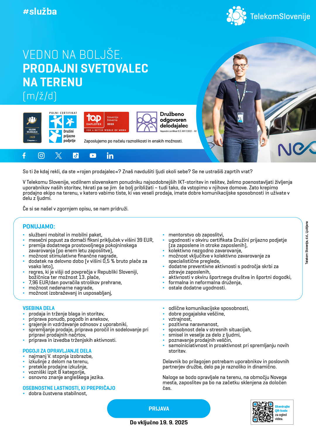 Prodajni svetovalec na terenu (m/ž/d)