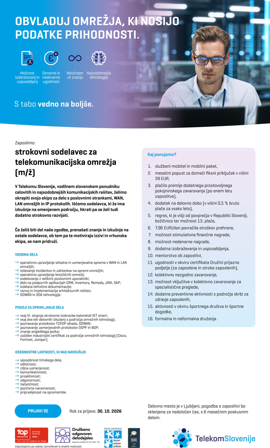 Strokovni sodelavec za omrežje (m/ž/d)