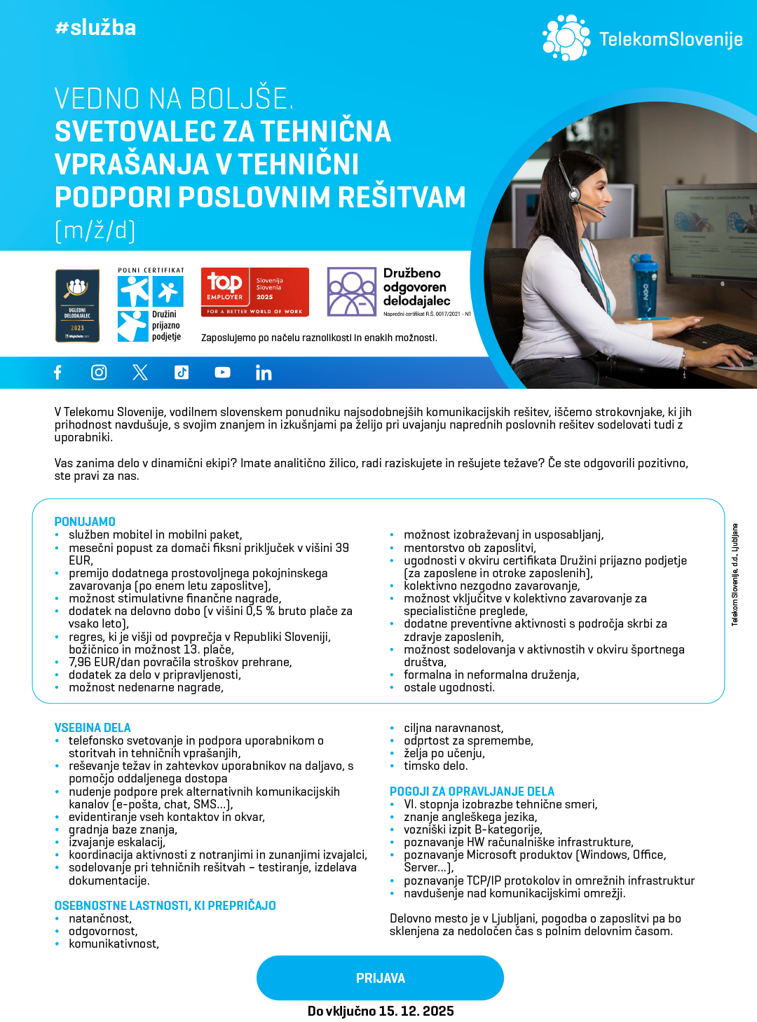 Svetovalec za tehnična vprašanja v tehnični podpori poslovnim rešitvam (m/ž/d)