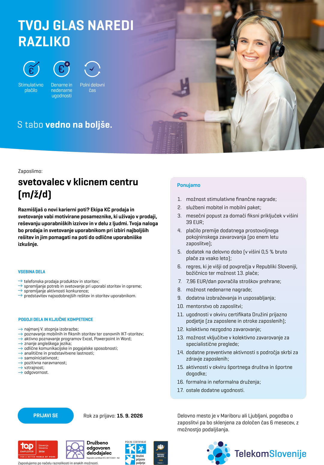 Svetovalec v klicnem centru (m/ž/d)