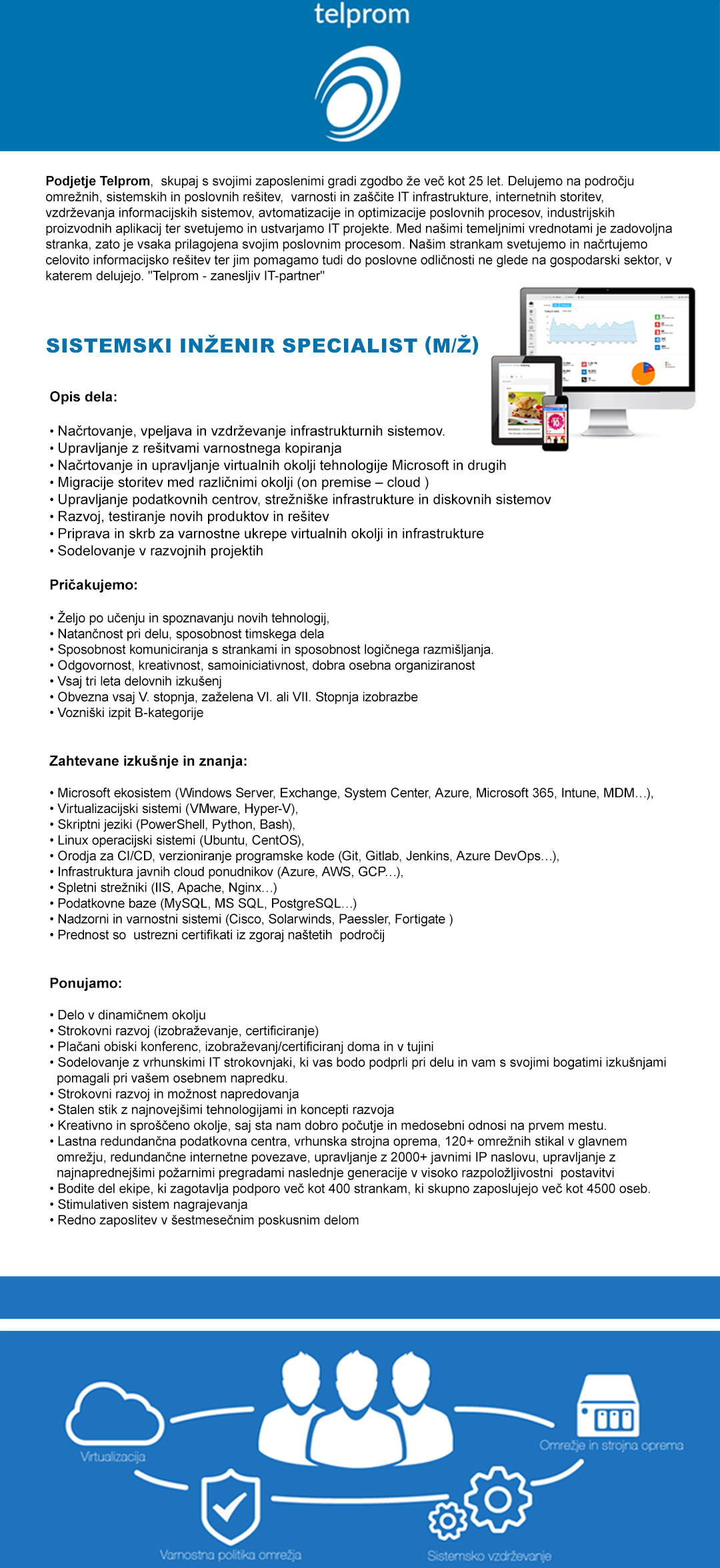 Sistemski inženir specialist m/ž
