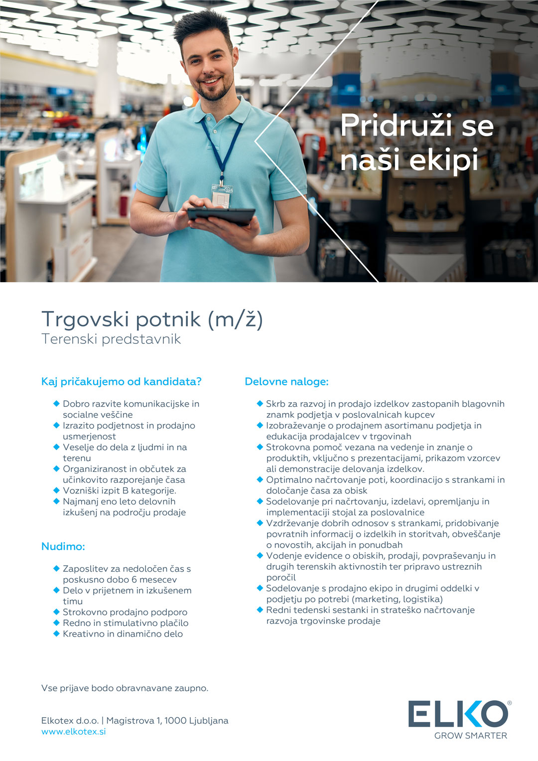 Trgovski potnik (m/ž)