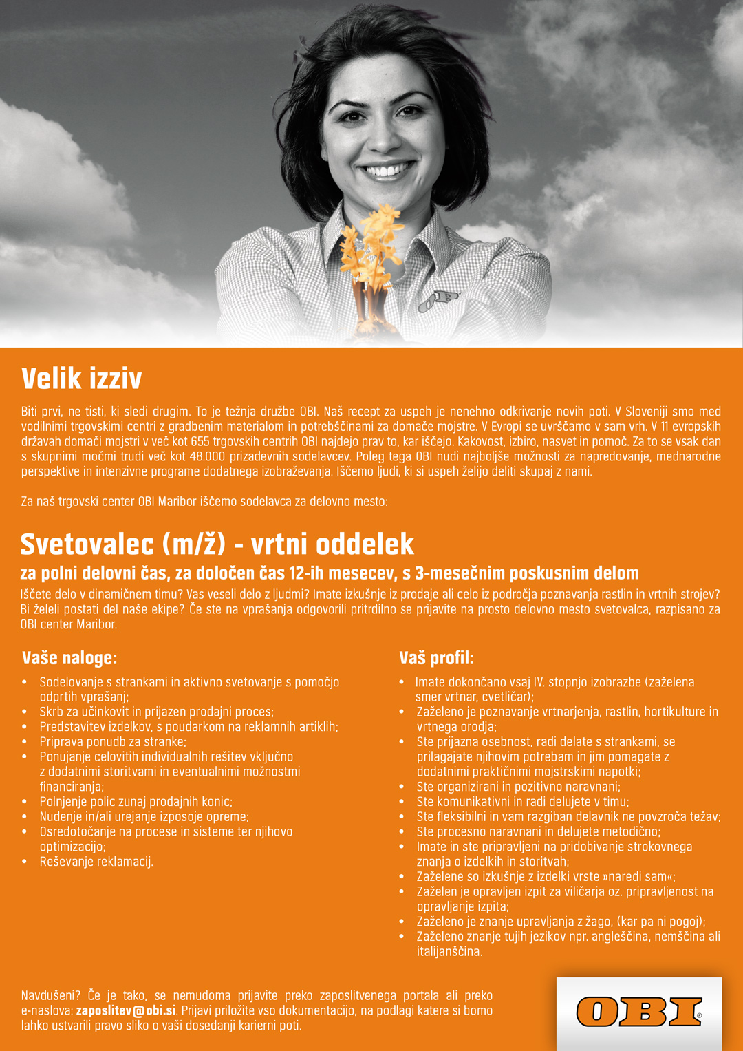 Svetovalec (m/ž) - vrtni oddelek, Maribor