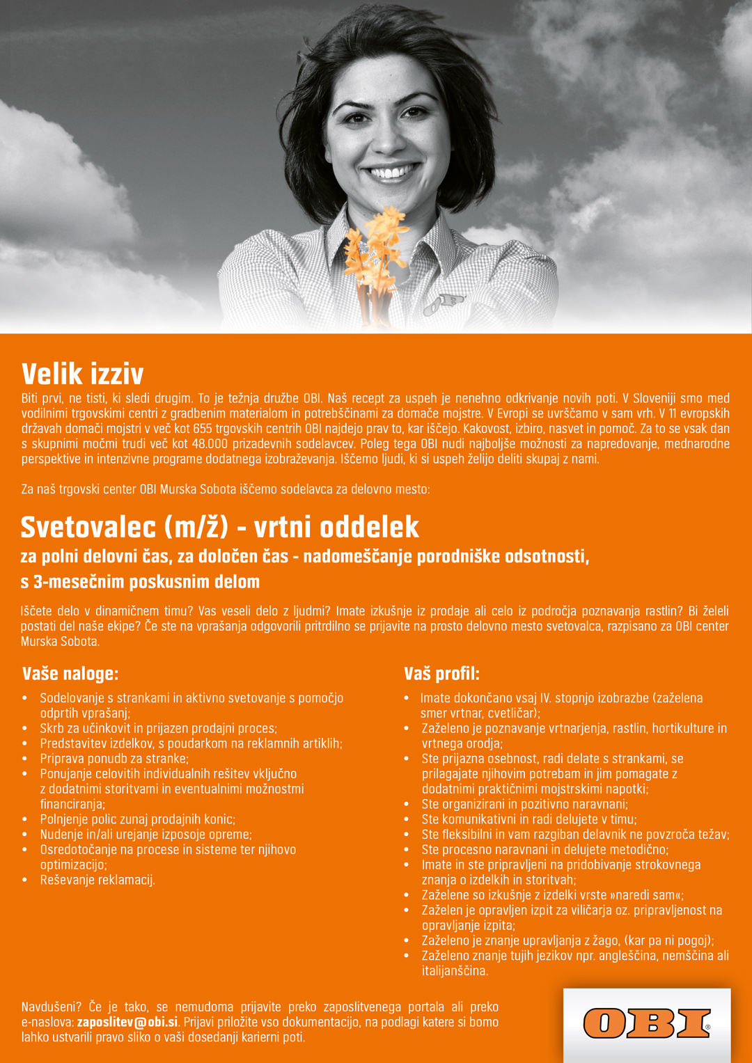 Svetovalec (m/ž) - vrtni oddelek, Murska Sobota